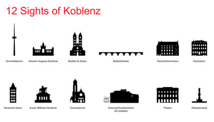Naklejka premium 12 Sights of Koblenz