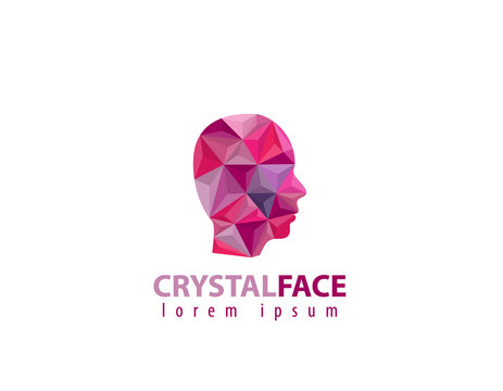 head of crystals. abstract form of human