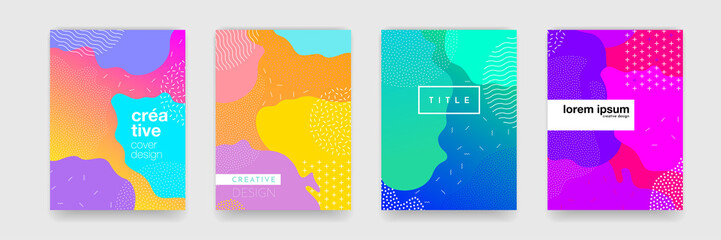 Abstract geometric pattern background texture for poster cover design. Minimal color gradient banner template. Modern vector wave shape for brichure