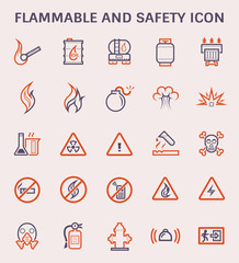 flammable safety icon
