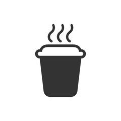 Coffee, tea cup icon in flat style. Coffee mug vector illustration on white isolated background. Drink business concept.