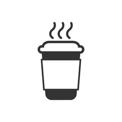 Coffee, tea cup icon in flat style. Coffee mug vector illustration on white isolated background. Drink business concept.