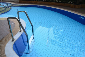 Pool ladder on swimming pool