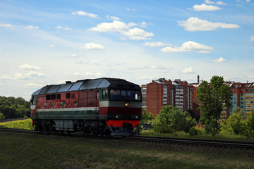 Obraz premium locomotive in the city