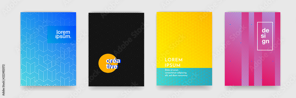 Sticker abstract geometric pattern background with line texture for business brochure cover design. gradient