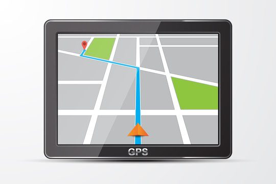 Vector gps navigator icon, isolated on white