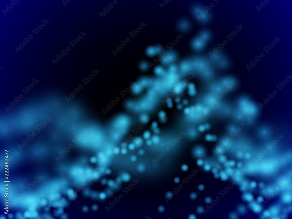 Poster digital landscape with flowing dots. 3d particle sound waves. big data abstract visualization: busin