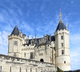 Fototapeta na wymiar Chateau de Saumur, france, castle, chateau, france, tower, architecture, medieval, fortress, old, building, stone, history, ancient, fortification, historic,