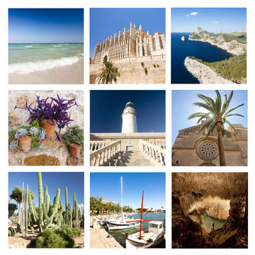 The collage from views of Mallorca, Spain.