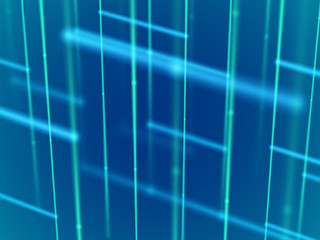 Big data concept: glowing lines in cyberspace. Abstract background for information technology and data protection. Visualization of data transfer or social network. EPS 10 vector illustration.