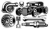 Design elements of car repair.