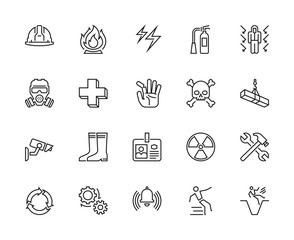 Warning, Caution, Safety, Industry, Factory, Office, Icons, Vector & Illustration