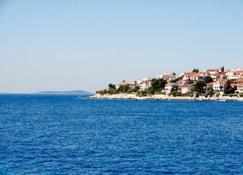 Aerial view of seashore, Mandre Croatia