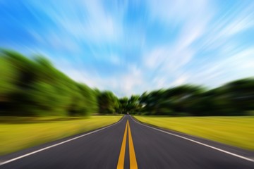 Colorful highway road speed lines texture background, radial motion blur / zooming effect