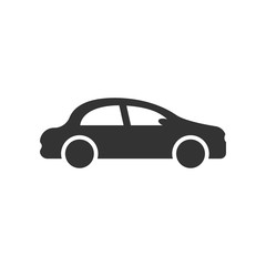Fototapeta premium Car icon in flat style. Automobile car vector illustration on white isolated background. Auto business concept.