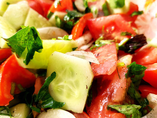 tomato and cucumber salad background 
