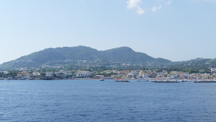 Ischia harbour and view over the island