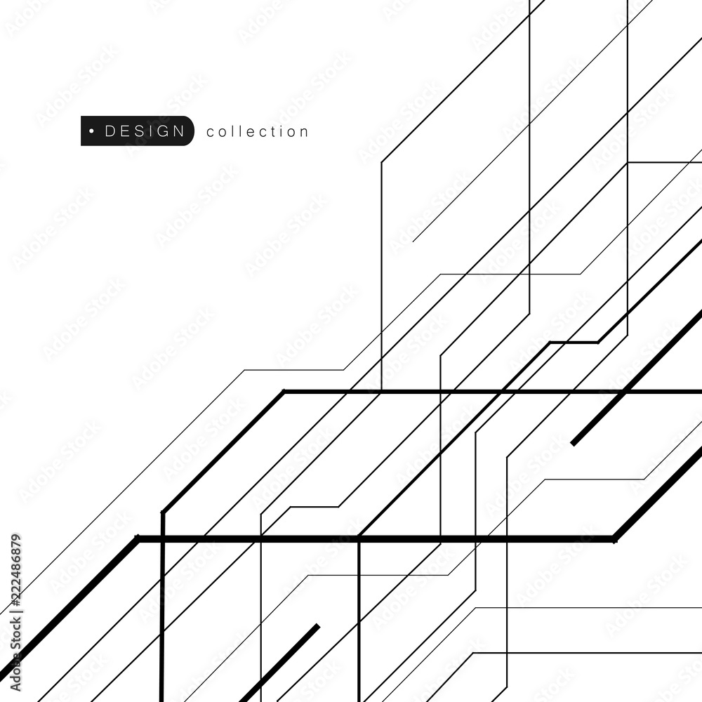 Poster Vector lines concept pattern and technology modern background