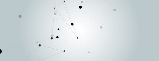 Geometric connected line and dots and vector banner design