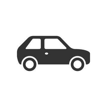 Car icon in flat style. Automobile car vector illustration on white isolated background. Auto business concept.