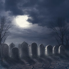 Halloween graveyard background