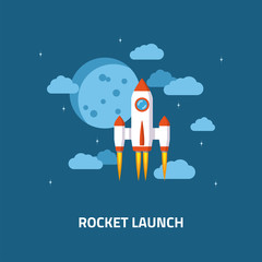 Rocket launch concept banner