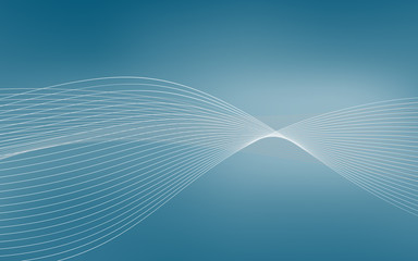 Abstract blue wave forming dynamic vector background with lines. Vector illustartion. For presentation template and other projects.