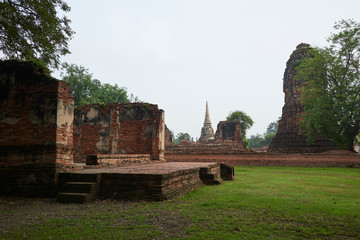 Old buildings and temple at Ayutthata historical park