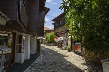 Fototapeta na wymiar Old street in the city of Nessebar