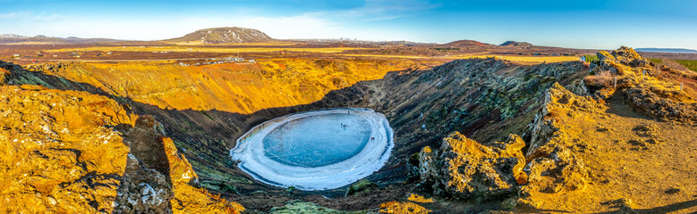 Kerid  crater in winter season, Iceland © jeafish
