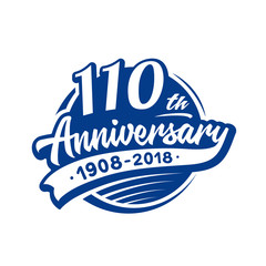 Obraz premium 110 years anniversary design template. Vector and illustration. 110th logo.