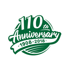 110 years anniversary design template. Vector and illustration. 110th logo.