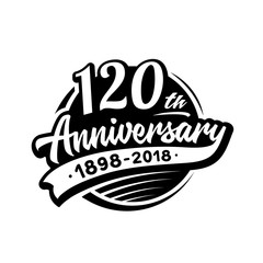 120 years anniversary design template. Vector and illustration. 120th logo.