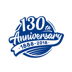 Fototapeta premium 130 years anniversary design template. Vector and illustration. 130th logo.
