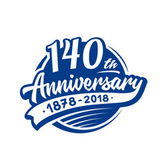 Obraz premium 140 years anniversary design template. Vector and illustration. 140th logo. 