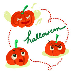 3 cute cartoon hand drawn characters of 