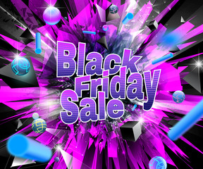 6428149 Black friday sale abstract bright purple banner