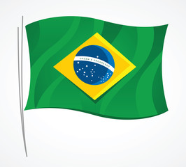 Simple Brazil flag on white background