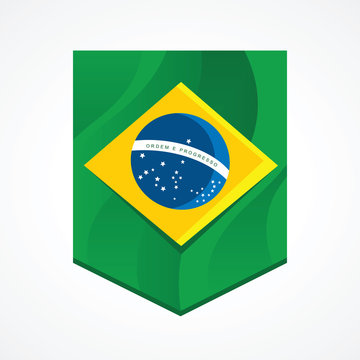 Brazil flag inside a flamula