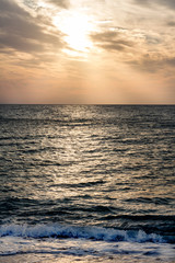 a bright sunrise over the sea. seascape