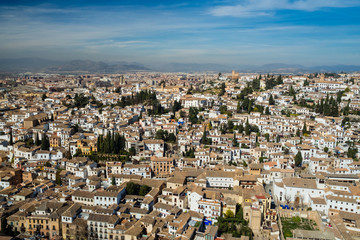 Fototapeta premium Albaicin in Granada, view from the Alhambra
