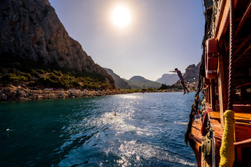 Sommerurlaub am Mittelbar / Türkei Bootsfahrt an Lagunen