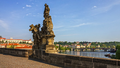 Fototapeta na wymiar Prague city, Czech Republic, Charles bridge