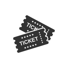 Cinema ticket icon in flat style. Admit one coupon entrance vector illustration on white isolated background. Ticket business concept.