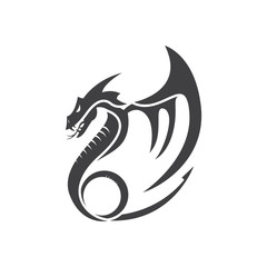 flat simple dragon vector illustrations logo designs