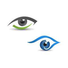 Set of eyes abstract design vector. Isolated on a white background. Abstract eyes with 3D style looking fit for healthy and security company