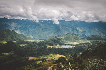 Obraz premium Hagiang loop Vientam Reisfelder