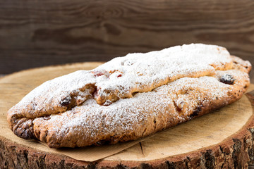 Ingredients for Christmas baking. Stollen is a traditional German cake.