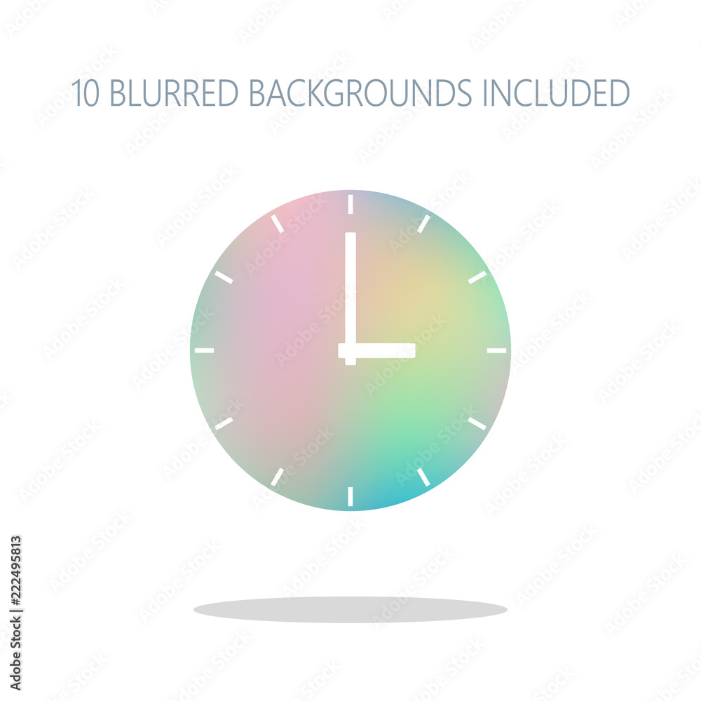 Poster simple clock icon. colorful logo concept with simple shadow on w