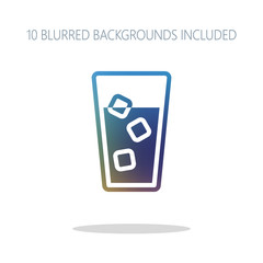 glass of water with ice cubes icon. Colorful logo concept with s